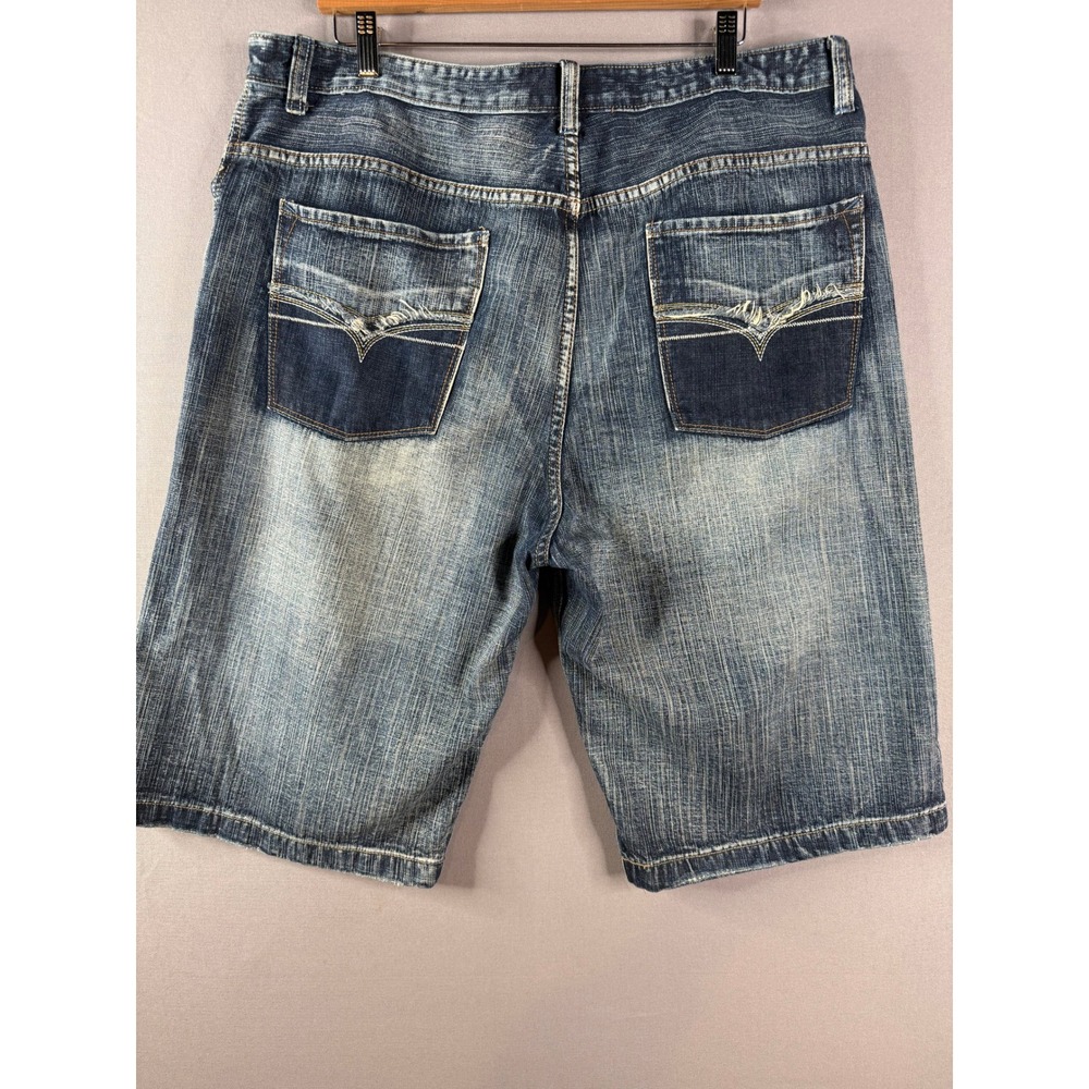 Route 66 Denim Shorts Mens 38 Blue Y2K Baggy Skate Grunge Jean Shorts Jorts